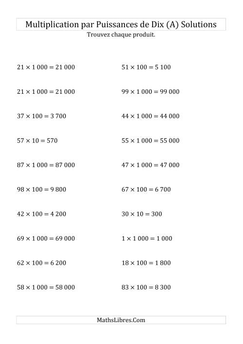 Multiplication de nombres entiers par puissances positives de dix (forme standard) (Tout) page 2