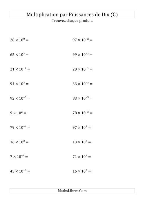 Multiplication de nombres entiers par puissances de dix (C)