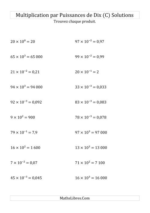 Multiplication de nombres entiers par puissances de dix (C) page 2