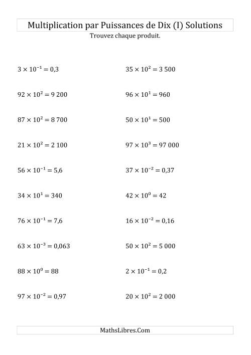 Multiplication de nombres entiers par puissances de dix (I) page 2