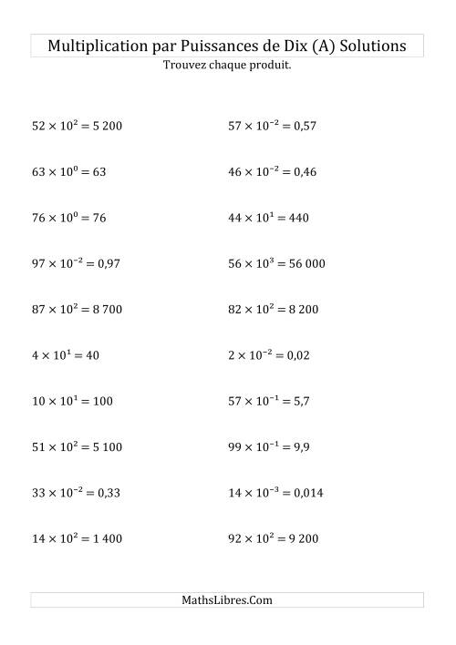 Multiplication de nombres entiers par puissances de dix (Tout) page 2