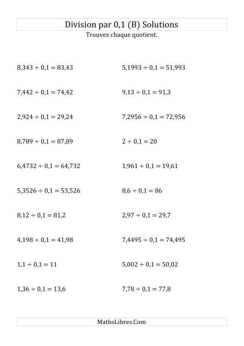 Division de nombres décimaux par 0,1 (B) page 2