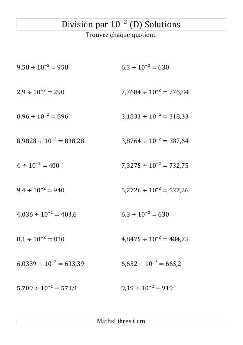 Division de nombres décimaux par 10<sup>-2</sup> (D) page 2