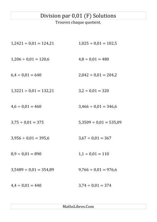 Division de nombres décimaux par 0,01 (F) page 2