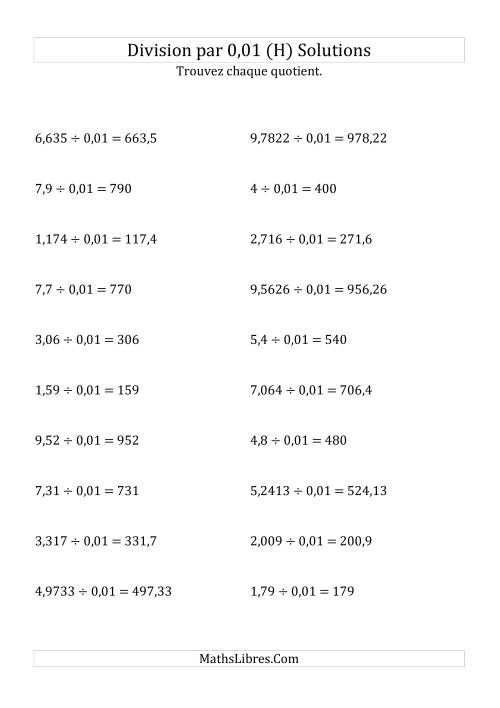 Division de nombres décimaux par 0,01 (H) page 2