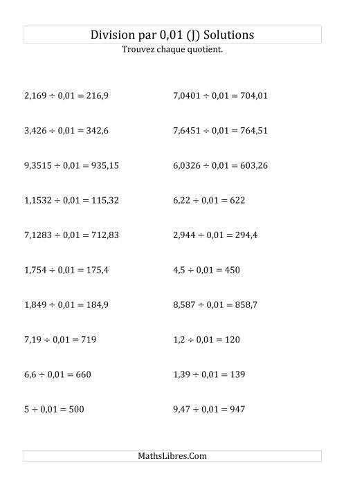 Division de nombres décimaux par 0,01 (J) page 2