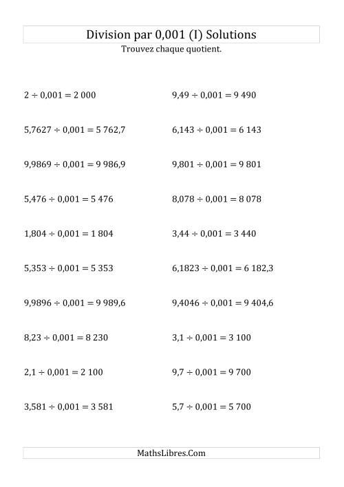 Division de nombres décimaux par 0,001 (I) page 2