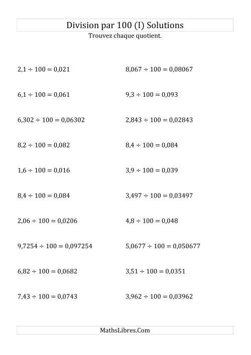 Division de nombres décimaux par 100 (I) page 2