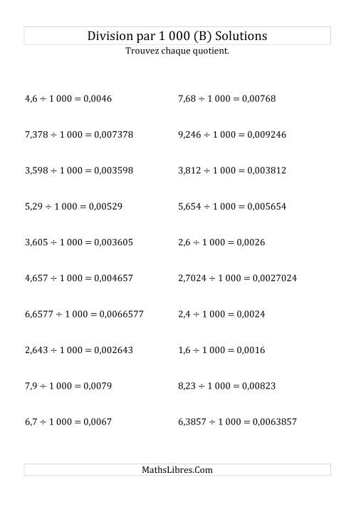 Division de nombres décimaux par 1000 (B) page 2
