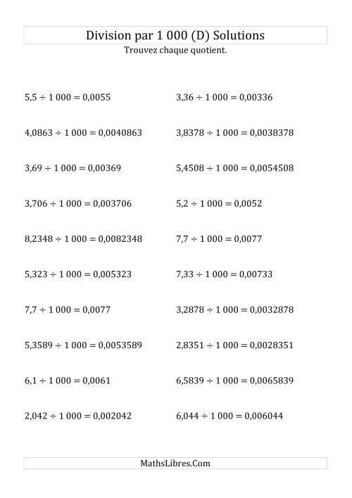 Division de nombres décimaux par 1000 (D) page 2