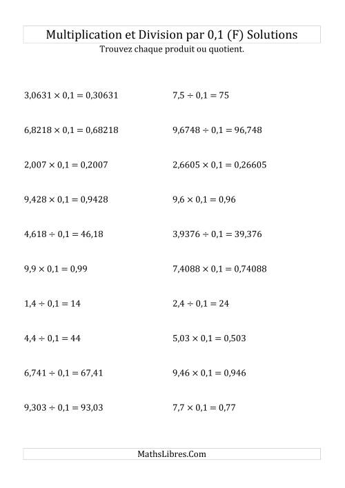 Multiplication et division de nombres décimaux par 0,1 (F) page 2
