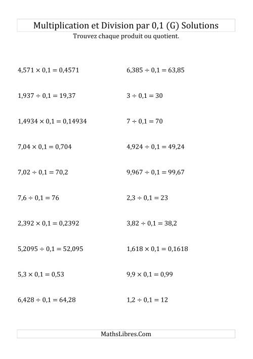 Multiplication et division de nombres décimaux par 0,1 (G) page 2