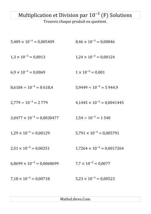Multiplication et division de nombres décimaux par 10<sup>-3</sup> (F) page 2