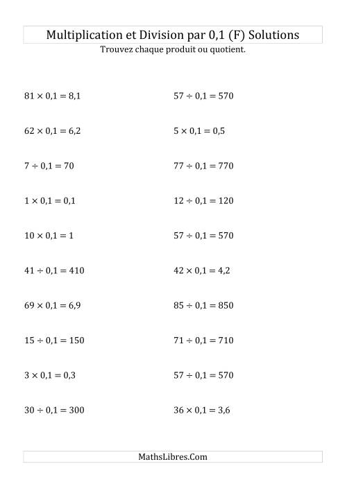 Multiplication et division de nombres entiers par 0,1 (F) page 2
