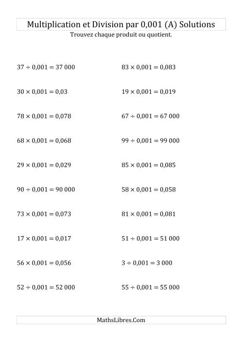 Multiplication et division de nombres entiers par 0,001 (Tout) page 2