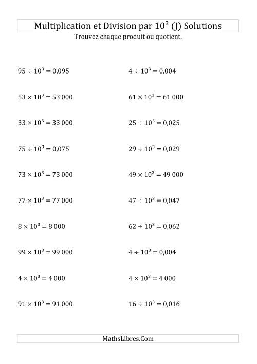 Multiplication et division de nombres entiers par 10<sup>3</sup> (J) page 2