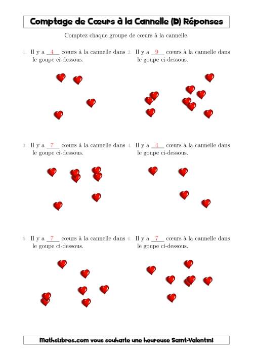 Comptage Jusqu'à 10 Cœurs à la Cannelle Arrangés en Forme Dispersée (D) page 2