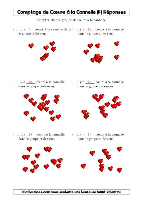 Comptage Jusqu'à 20 Cœurs à la Cannelle Arrangés en Forme Dispersée (F) page 2