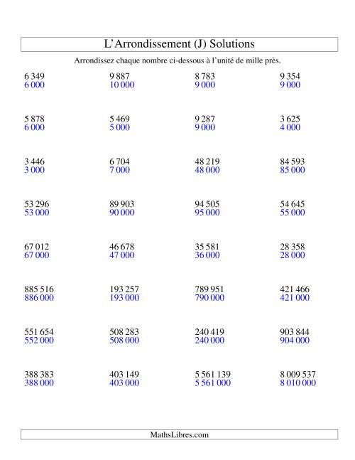 Arrondir un nombre au 1 000 près (version SI) (J) page 2