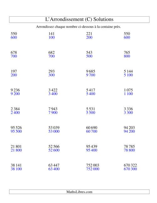 Arrondir un nombre au 100 près (version SI) (C) page 2