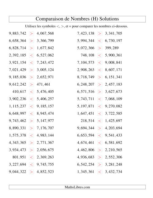 Comparaisons des chiffres jusqu'à 10,000,000 (version US) (H) page 2