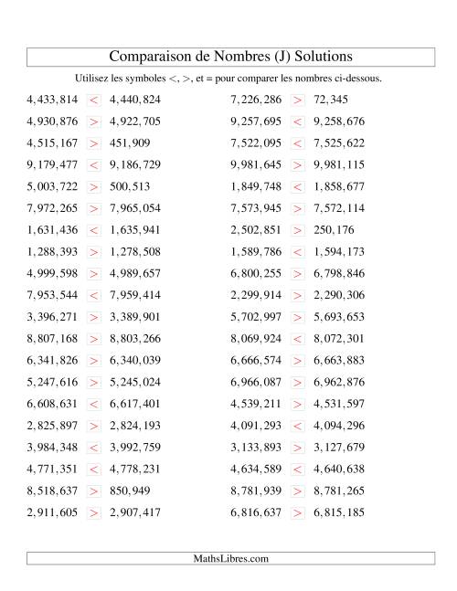 Comparaisons des chiffres jusqu'à 10,000,000 rapprochés (version US) (J) page 2