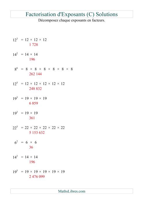 Décomposition de nombres en facteurs premiers (base 5 à 25; exposant 1 à 6) (C) page 2