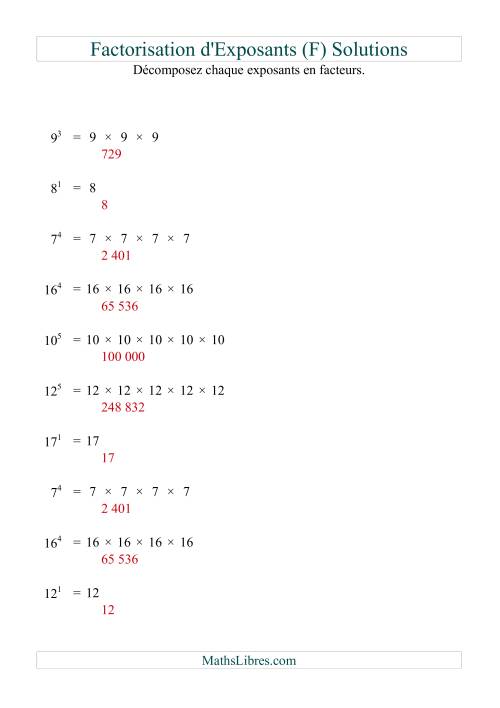 Décomposition de nombres en facteurs premiers (base 5 à 25; exposant 1 à 6) (F) page 2
