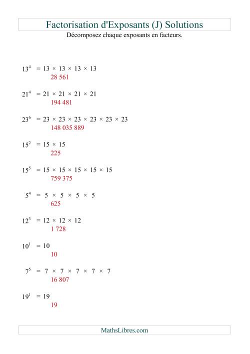 Décomposition de nombres en facteurs premiers (base 5 à 25; exposant 1 à 6) (J) page 2