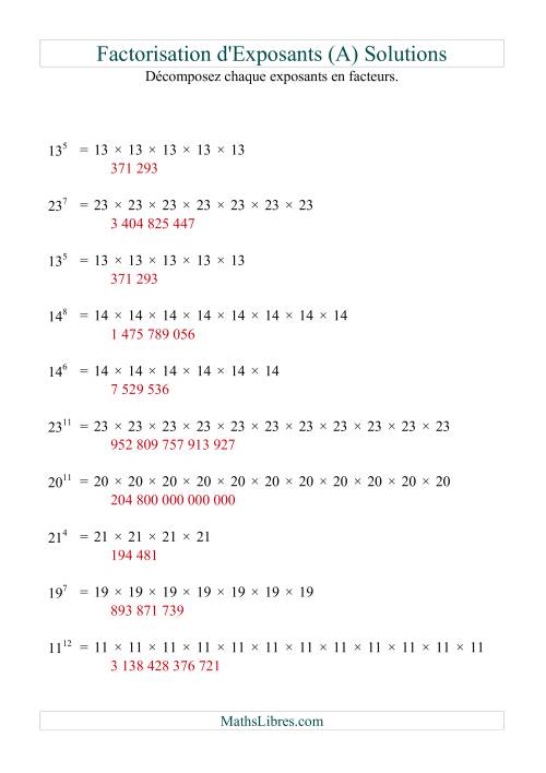 Décomposition de nombres en facteurs premiers (base 5 à 25; exposant 1 à 12) (A) page 2