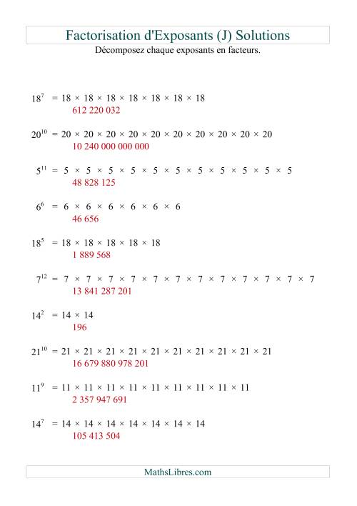 Décomposition de nombres en facteurs premiers (base 5 à 25; exposant 1 à 12) (J) page 2