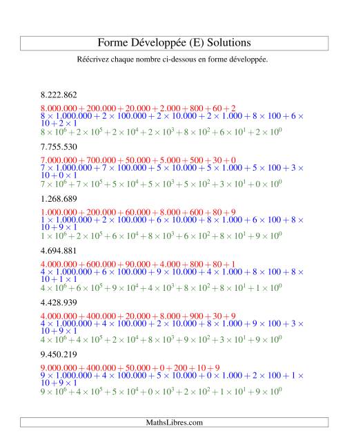 Écriture de nombres en forme dévoleppée 1.000.000 à 9.999.999 (version EU) (E) page 2