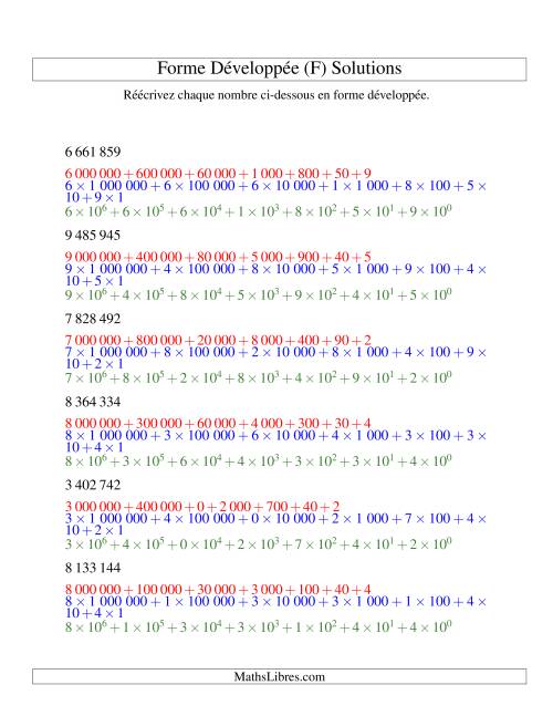 Écriture de nombres en forme dévoleppée 1 000 000 à 9 999 999 (version SI) (F) page 2