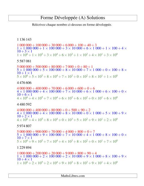 Écriture de nombres en forme dévoleppée 1 000 000 à 9 999 999 (version SI) (Tout) page 2