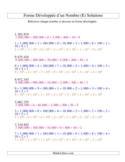 Écriture de nombres en forme dévoleppée 1,000,000 à 9,999,999 (version US) (E) page 2