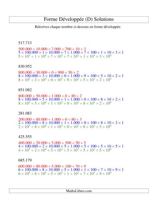 Écriture de nombres en forme dévoleppée 100.000 à 999.999 (version EU) (D) page 2