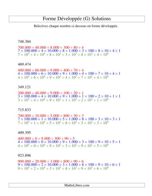 Écriture de nombres en forme dévoleppée 100.000 à 999.999 (version EU) (G) page 2