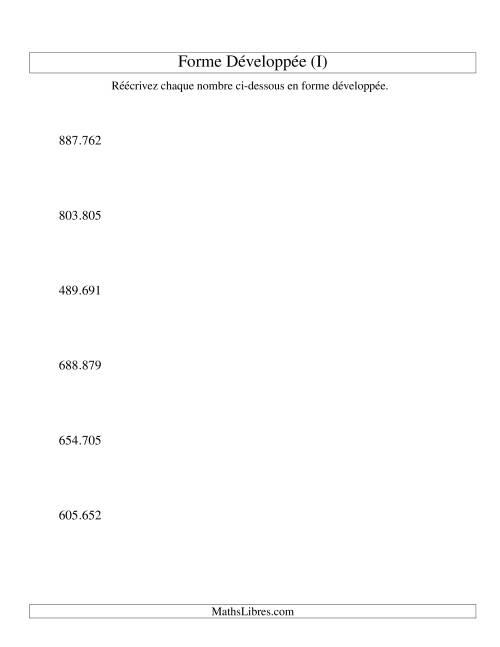 Écriture de nombres en forme dévoleppée 100.000 à 999.999 (version EU) (I)