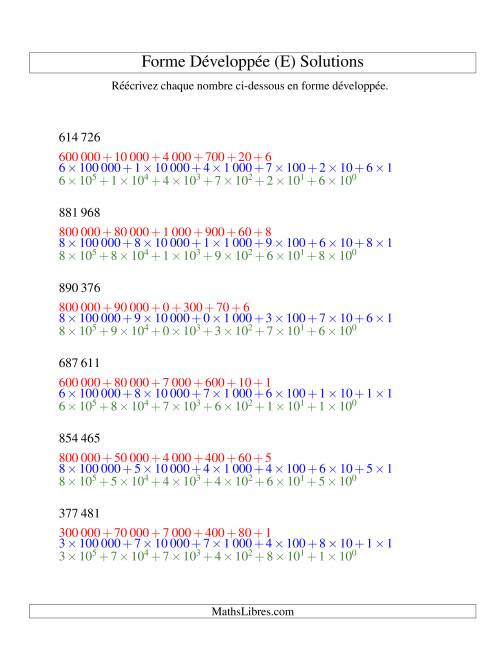 Écriture de nombres en forme dévoleppée 100 000 à 999 999 (version SI) (E) page 2