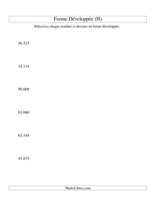 Écriture de nombres en forme dévoleppée 10.000 à 99.999 (version EU) (H)