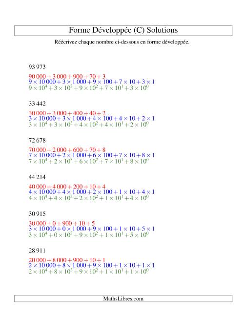 Écriture de nombres en forme dévoleppée 10 000 à 99 999 (version SI) (C) page 2