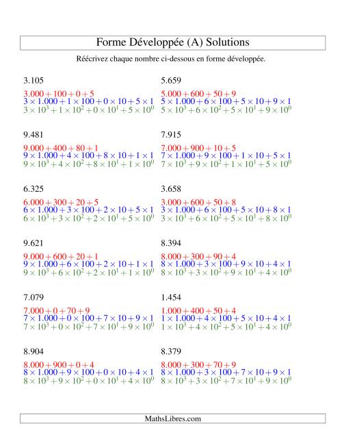 Écriture de nombres en forme dévoleppée 1.000 à 9.999 (version EU) (A) page 2