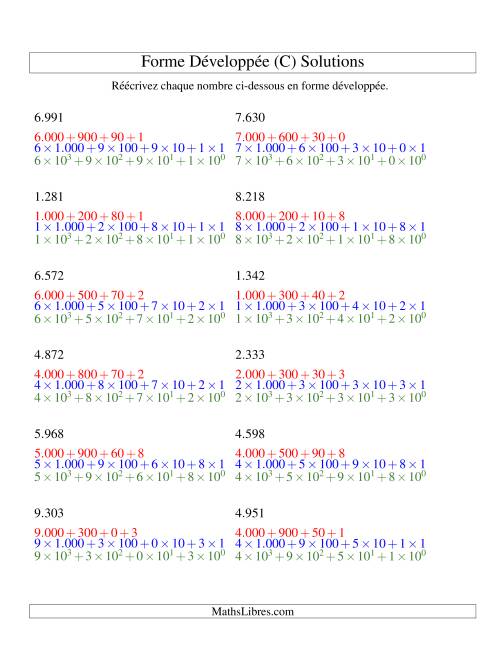 Écriture de nombres en forme dévoleppée 1.000 à 9.999 (version EU) (C) page 2