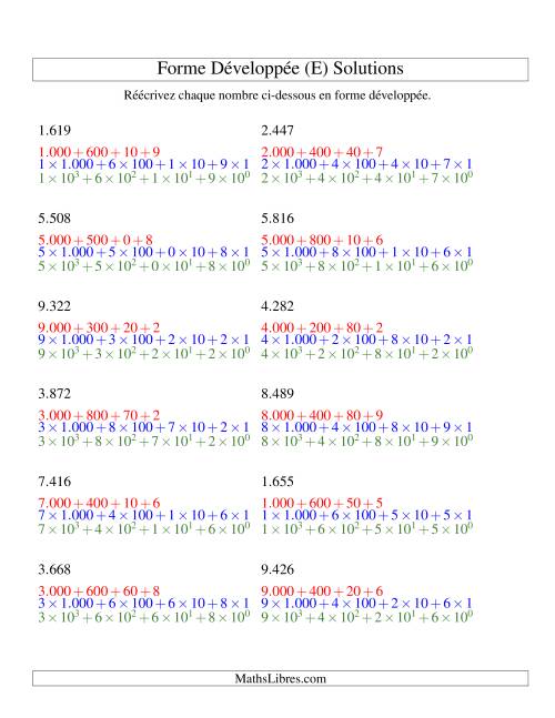 Écriture de nombres en forme dévoleppée 1.000 à 9.999 (version EU) (E) page 2