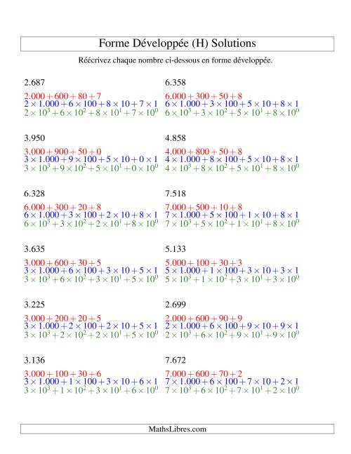 Écriture de nombres en forme dévoleppée 1.000 à 9.999 (version EU) (H) page 2