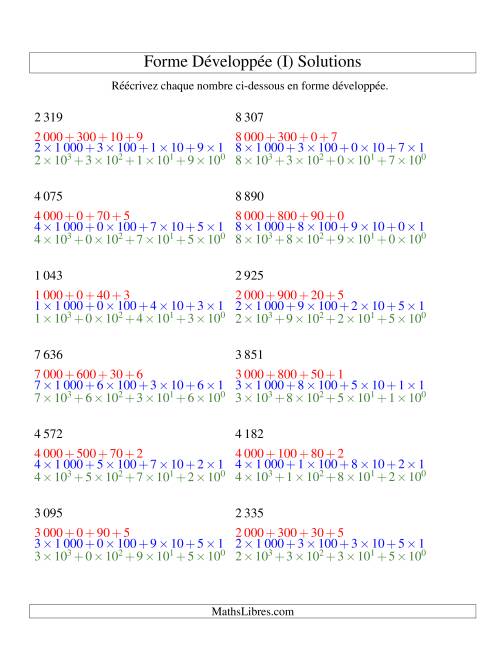 Écriture de nombres en forme dévoleppée 1 000 à 9 999 (version SI) (I) page 2