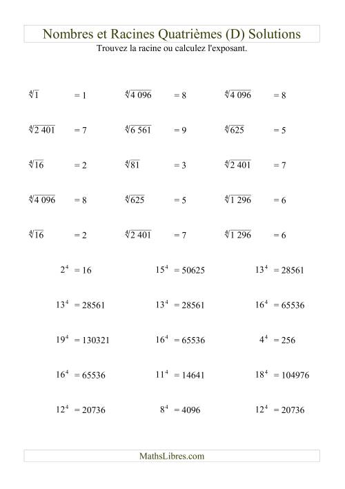 Nombres et racines quatrièmes (D) page 2