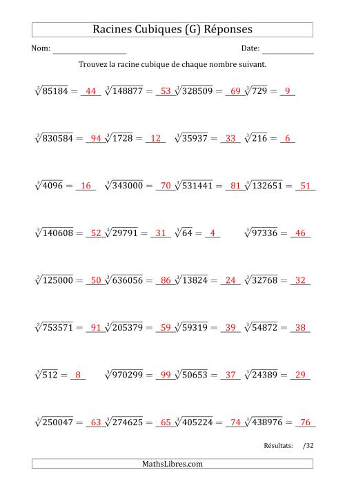 Racines Cubiques de 1 à 99 (G) page 2