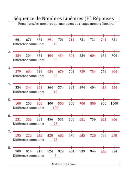 Séquence Personnalisée de Nombres Linéaires Croissants (De 100 à 1 000) (H) page 2