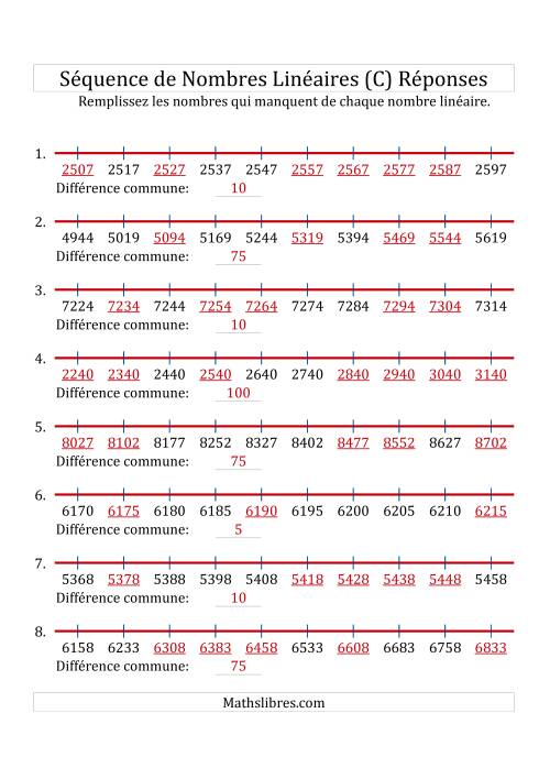 Séquence Personnalisée de Nombres Linéaires Croissants (Maximum 10 000) (C) page 2